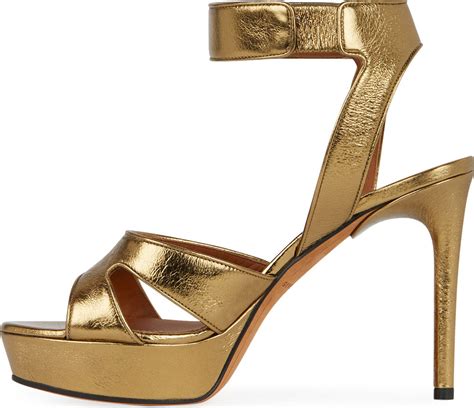 givenchy shark-lock metallic leather platform sandal site shopstyle.com